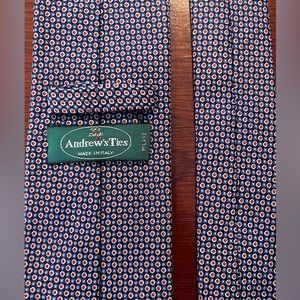 Red and blue dotted Andrew’s of Milano tie
